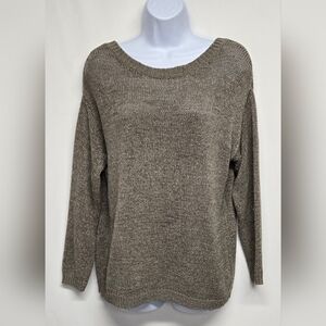 Tobi S Olive Green Sweater V Back Strapy Long Sleeve Acrylic Nylon